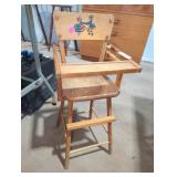 Vintage Dutch Themed Wood Doll High Chair