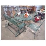 Outdoor Dining Set- Table, Rocking Bench + 2