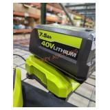 Ryobi 40v 7.5 ah battery and charger