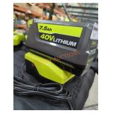 Ryobi 40v 7.5 ah battery and charger