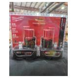 2 Milwaukee M12 xc 3 ah batteries