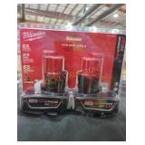2 Milwaukee M12 xc 3 ah batteries