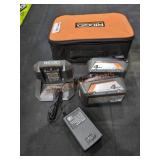 Ridgid 18v Charger & (2) Batteries