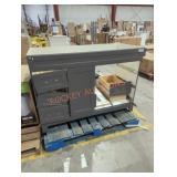 Gray 48" vanity base broken up some