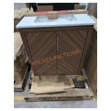 2-Door Brown Vanity With Sink Top