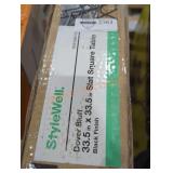 Stylewell 33.5" x 33.5" Slat Square Table, Black