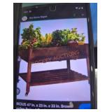 Veikous 47" x 23" x 33" brown wooden raised bed