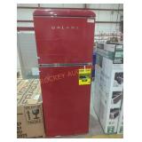 Red Galanz retro look fridge and freezer