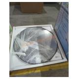 Round black frame mirror