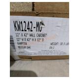 12"x42" Wall Cabinet Hampton Medium Oak