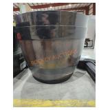 (2) 20" Napa Barrel Planters, Brown/Black