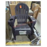 3 blue Adirondack chairs