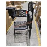 2 Black folding chairs