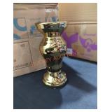 6 gold candle holders