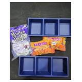 (2) 3 Section Plastic Platter,Candy Corn, Web