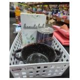 Basket of cups and picture