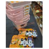 (7) Halloween Buckets, Sweet Pink, Mickey Candy