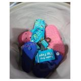 Basket full of kids flip flops