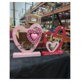4 valentines wooden decorations