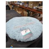 Comfort Bay shag floor pillow blue
