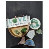 Wood Decor Tray, Home Decor, Succulents, Plates
