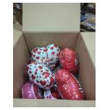 Box lot of valentines balloons