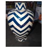 Ceramic Vase, Navy Chevron Print, Home Decor