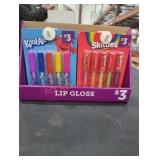 6 packs lip gloss 3 kool-aid and 3 Skittles