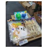 Basket of gel clings and garland and splash toy