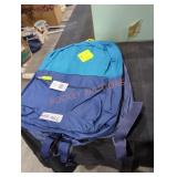 2 blue backpacks