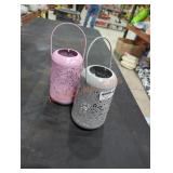 2 solar metal deco lantern