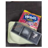 Assorted Plastic Serving Trays, Nerds Candy Bag