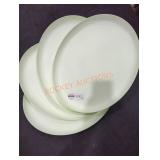(4) Plastic, Oval Trays, White, Food Safe