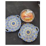 (2) Ceramic Plate w/ Design, 14oz Candy Corn