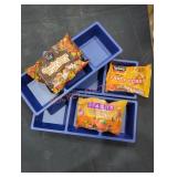 (3) Plastic 3 Section Platter, Candy Corn, Autumn