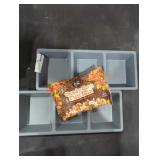 (2) Plastic 3 Section Platters, Candy Corn