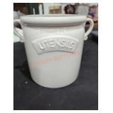 Ceramic Utensils Container, Cream, Hand Wash
