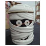(3)Mummy Canister Jar, Ceramic, Halloween Decor