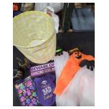 Large Fabric Basket, Halloween Hanging Decor, Cups