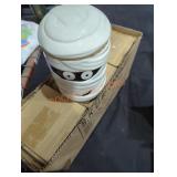 (3)Ceramic Mummy Canister Jar, Halloween Decor