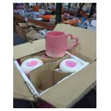 6 pink mugs
