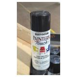 Case of six black  painters touch spray paint cans