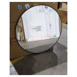 Black Rimmed Round Wall Mount Mirror