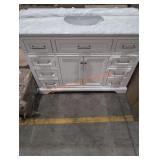 White Vanity With Marble Sink Top 49" x 35.5" x