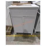 Grey Vanity With Marble Sink Top APPROX