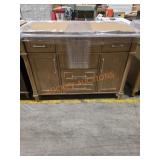 Light Brown Vanity With Marble Sink Top APPROX