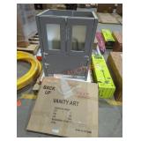 Gray Vanity w/ Basin + Mirror