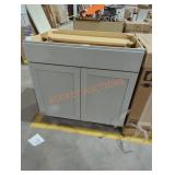 36" x 25" x 35" gray cabinet base