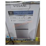 Vissani 2 Door Mini Refrigerator ridge w/ Freezer