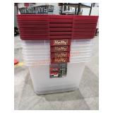 (4) Hefty 72qt Plastic Tote With Lids